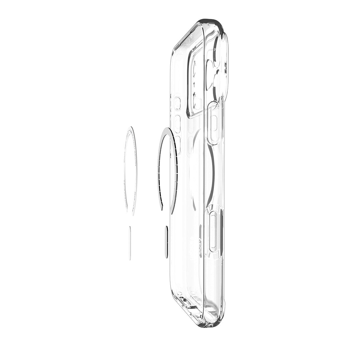 Handyhülle für iPhone 17 Pro Max, Spigen Ultra Hybrid Mag mit MagSafe, Transparent-Weiß