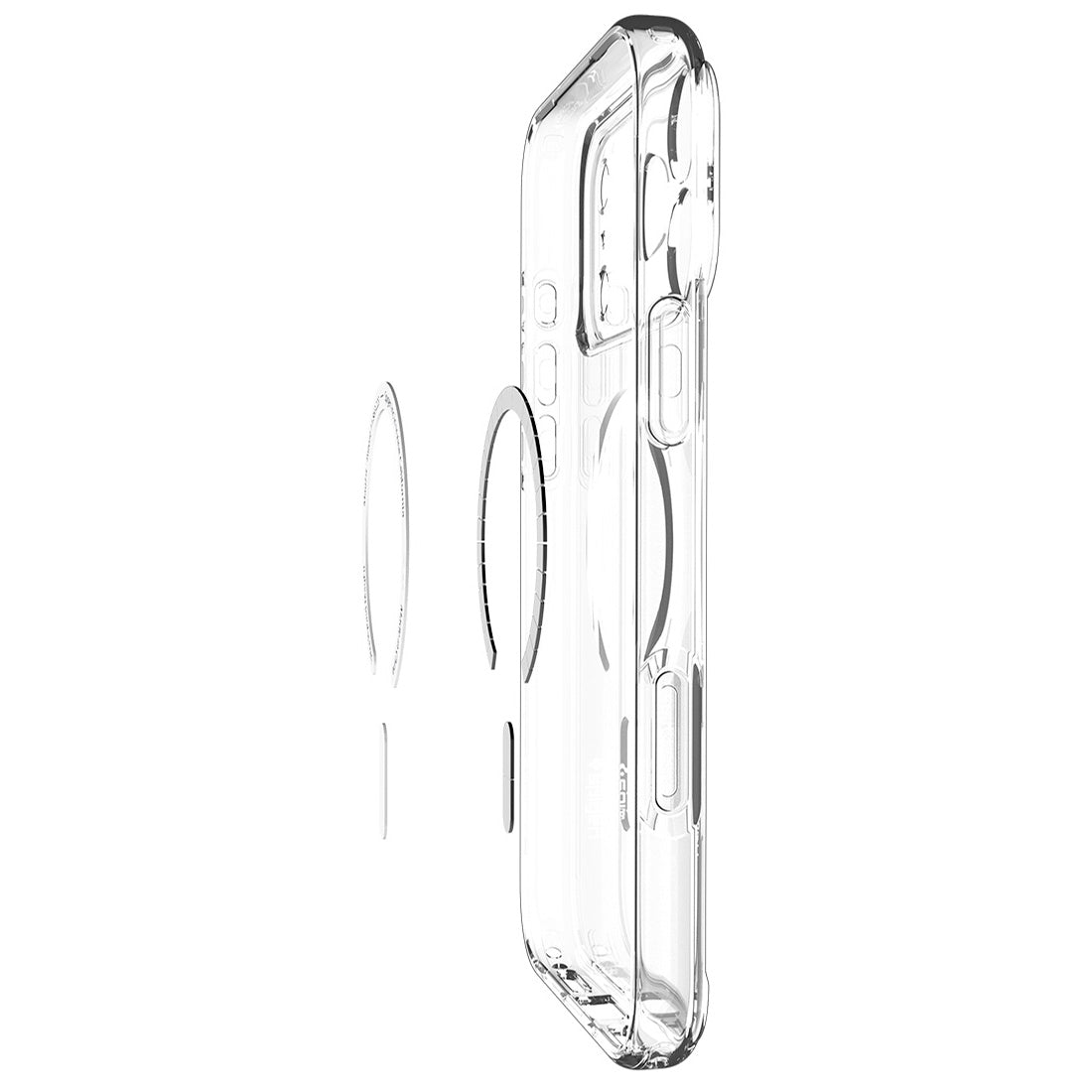 Handyhülle für iPhone 17 Pro Max, Spigen Ultra Hybrid Mag mit MagSafe, Transparent-Dunkelblau