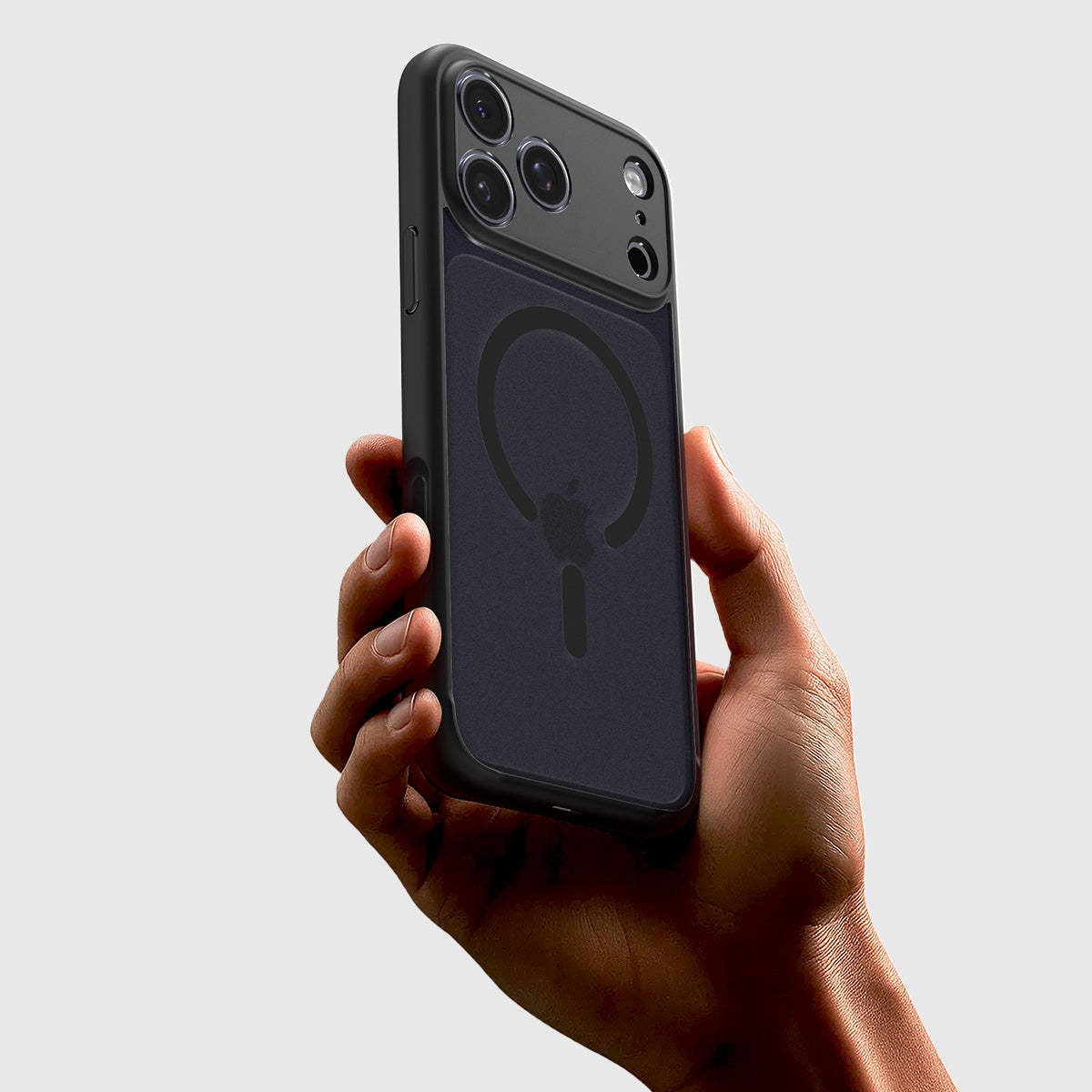 Handyhülle für iPhone 17 Pro Max, Spigen Ultra Hybrid Mag mit MagSafe, Durchscheinend-Schwarz