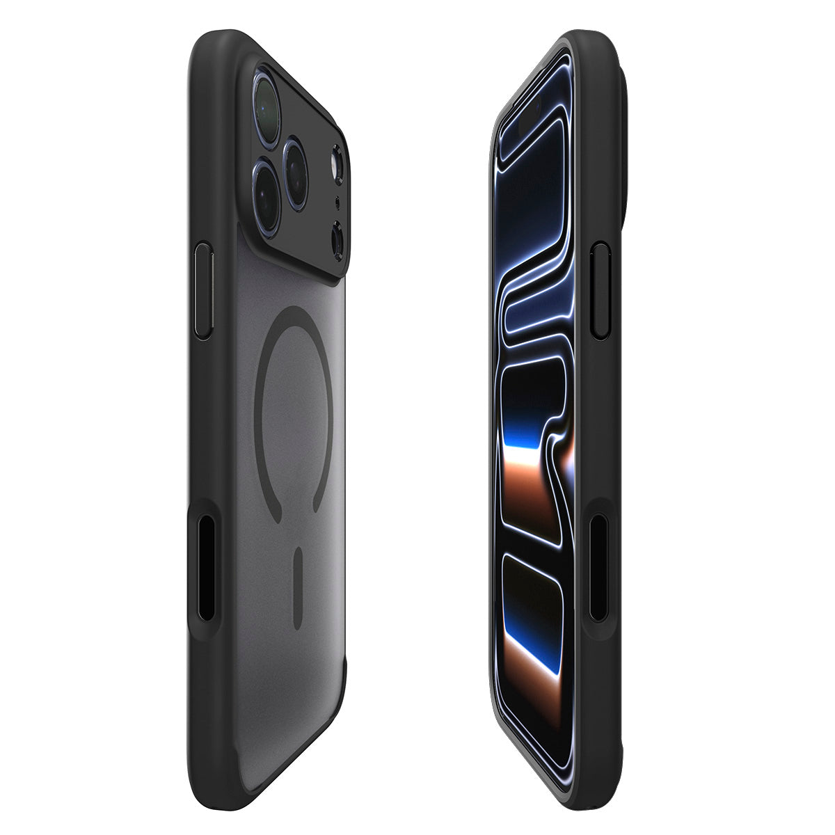 Handyhülle für iPhone 17 Pro Max, Spigen Ultra Hybrid Mag mit MagSafe, Durchscheinend-Schwarz