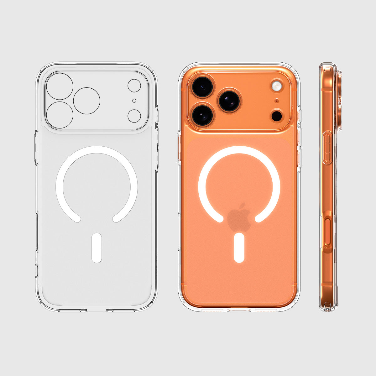 Handyhülle für iPhone 17 Pro Max, Spigen Ultra Hybrid Mag mit MagSafe, Durchscheinend-Weiß