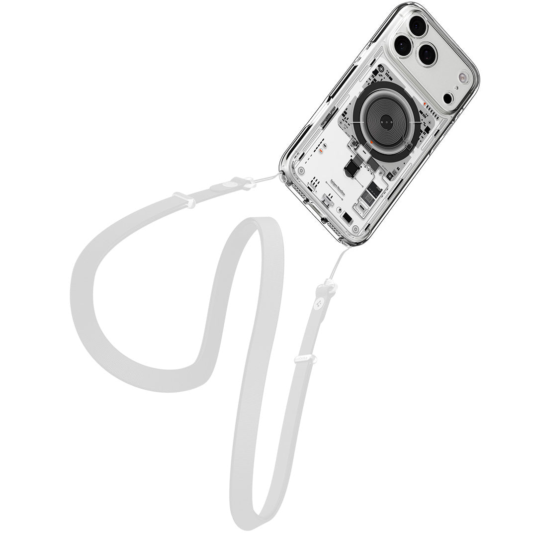Handyhülle für iPhone 17 Pro Max, Spigen Ultra Hybrid Mag mit MagSafe, Transparent-Gemustert (Neo One)