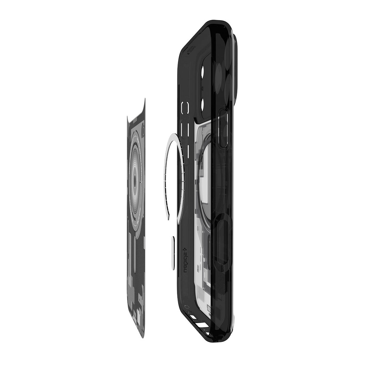 Handyhülle für iPhone 17 Pro Max, Spigen Ultra Hybrid Mag mit MagSafe, Rauchfarben-Grau (Zero One)