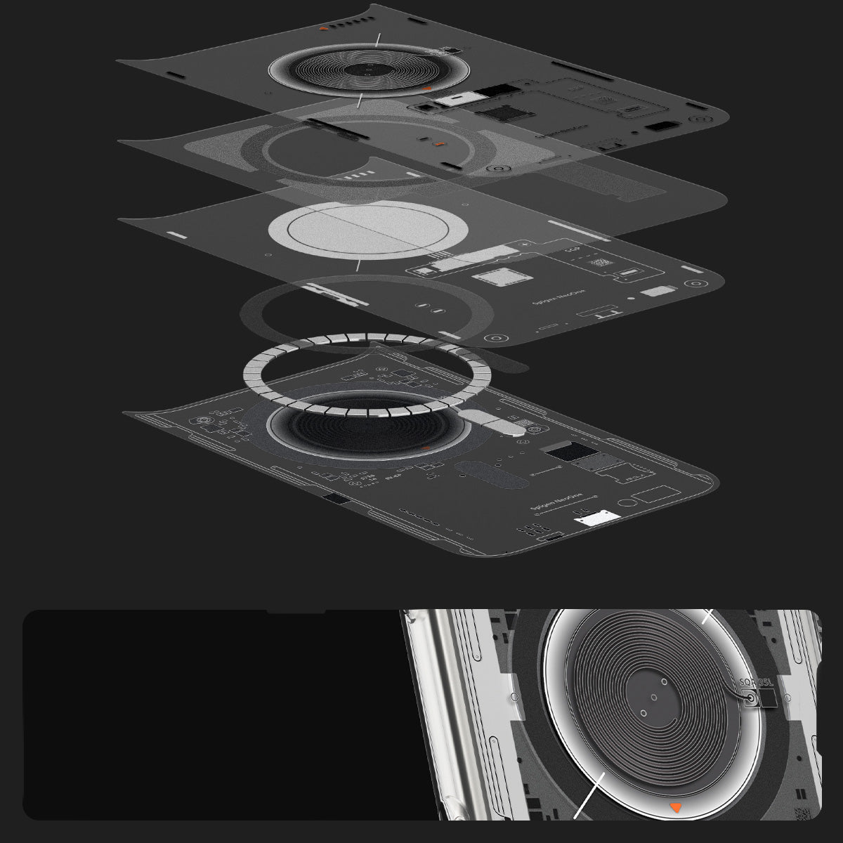Handyhülle für iPhone 17 Pro, Spigen Ultra Hybrid Mag mit MagSafe, Transparent-Gemustert (Neo One)