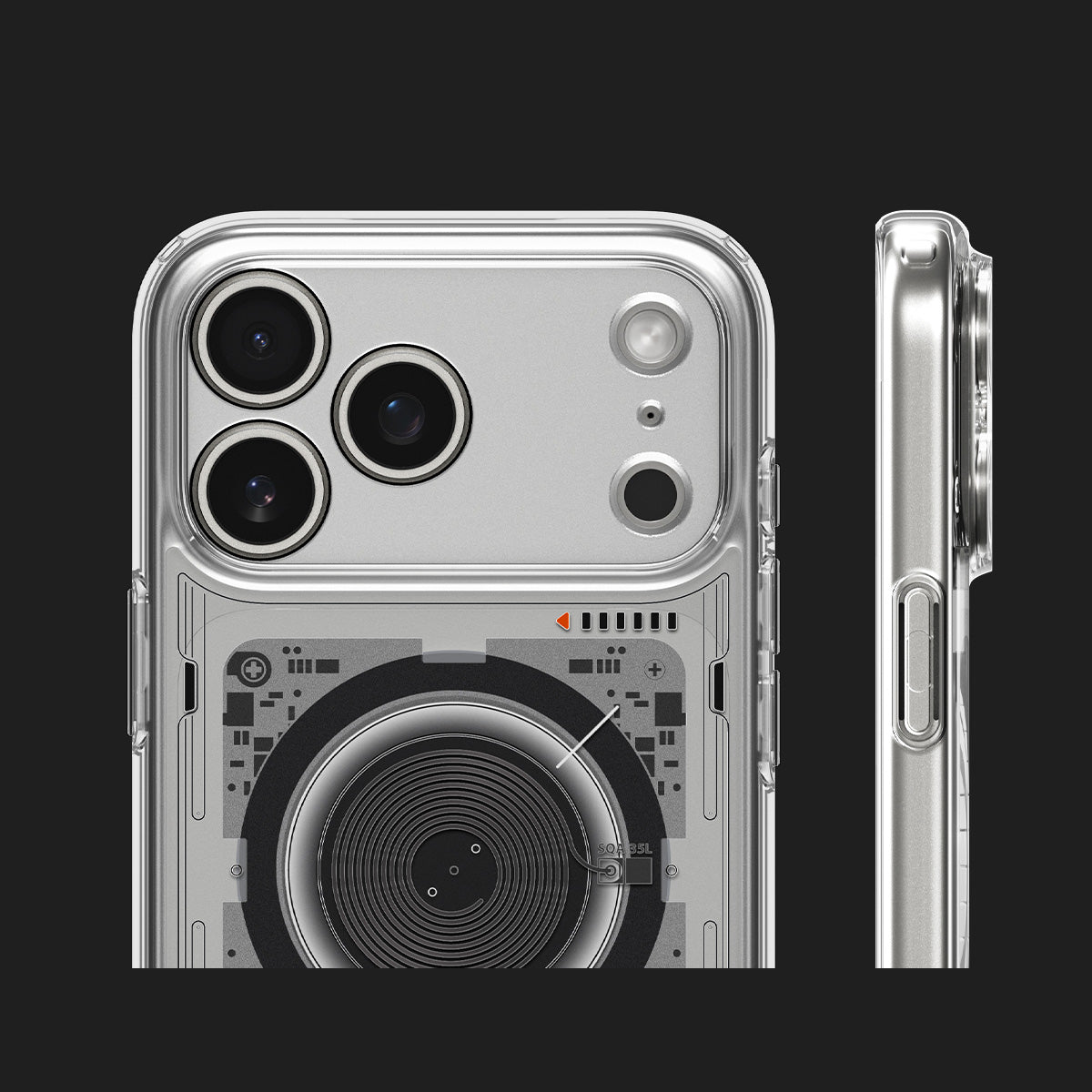 Handyhülle für iPhone 17 Pro, Spigen Ultra Hybrid Mag mit MagSafe, Transparent-Gemustert (Neo One)