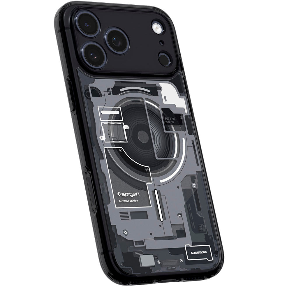 Handyhülle für iPhone 17 Pro, Spigen Ultra Hybrid Mag mit MagSafe, Rauchfarben-Grau (Zero One)