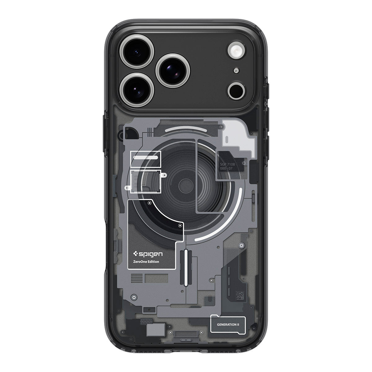 Handyhülle für iPhone 17 Pro, Spigen Ultra Hybrid Mag mit MagSafe, Rauchfarben-Grau (Zero One)