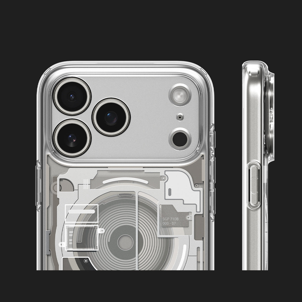 Handyhülle für iPhone 17 Pro, Spigen Ultra Hybrid Mag mit MagSafe, Beige-Transparent (Zero One)