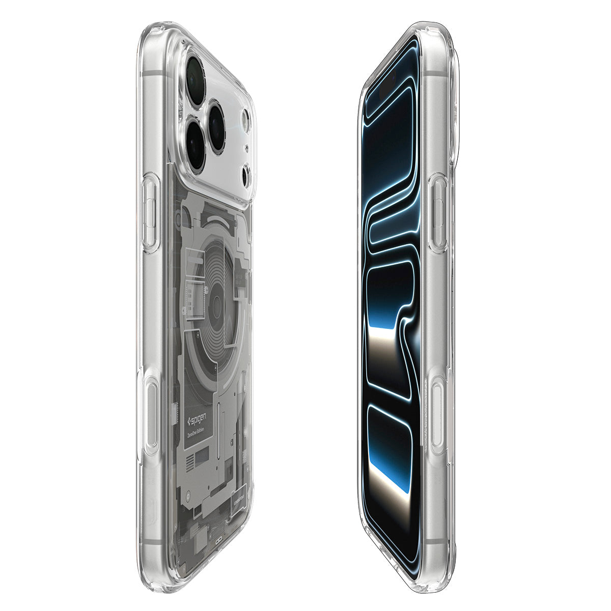Handyhülle für iPhone 17 Pro, Spigen Ultra Hybrid Mag mit MagSafe, Beige-Transparent (Zero One)