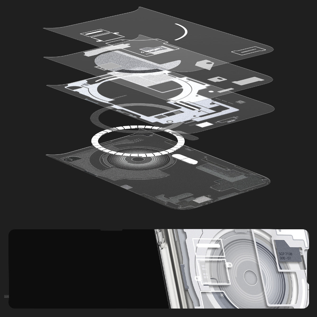 Handyhülle für iPhone 17 Pro, Spigen Ultra Hybrid Mag mit MagSafe, Weiß-Grau (Zero One)