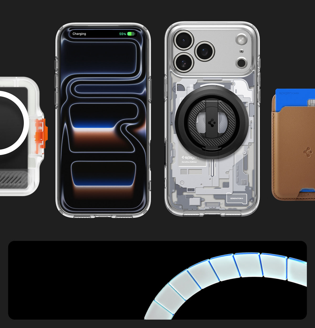 Handyhülle für iPhone 17 Pro, Spigen Ultra Hybrid Mag mit MagSafe, Weiß-Grau (Zero One)
