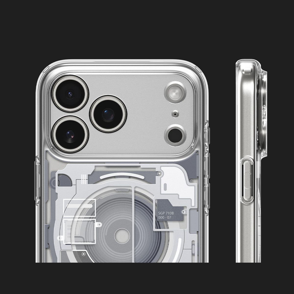 Handyhülle für iPhone 17 Pro, Spigen Ultra Hybrid Mag mit MagSafe, Weiß-Grau (Zero One)