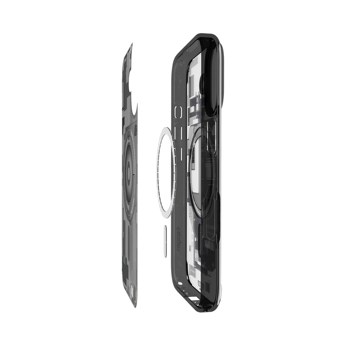 Handyhülle für iPhone 17, Spigen Ultra Hybrid Mag mit MagSafe, Rauchfarben-Grau (Zero One)