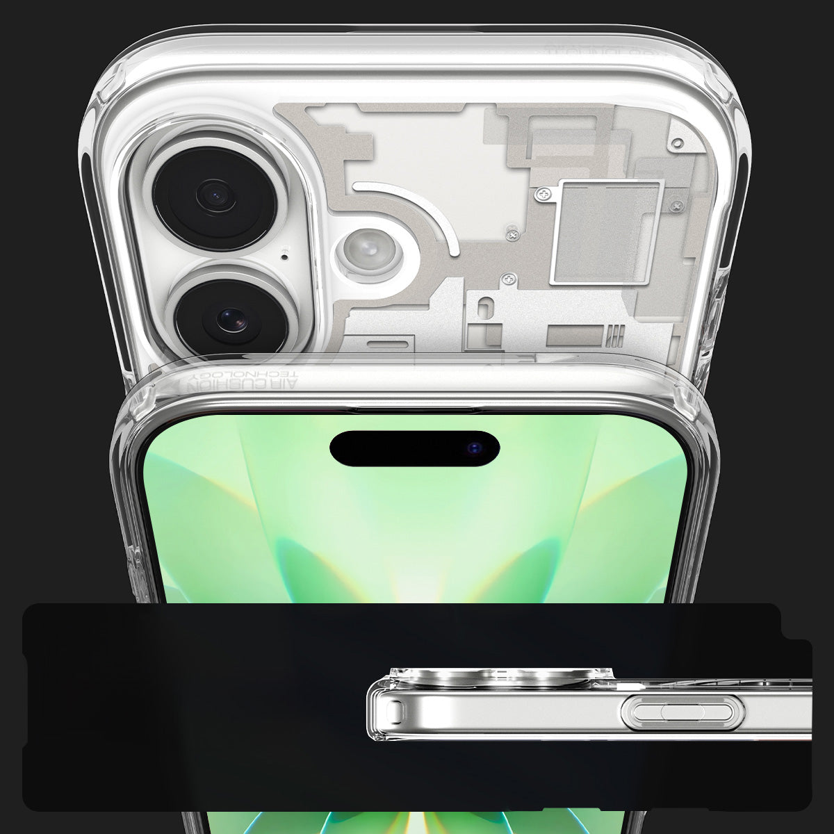 Handyhülle für iPhone 17, Spigen Ultra Hybrid Mag mit MagSafe, Beige-Transparent (Zero One)