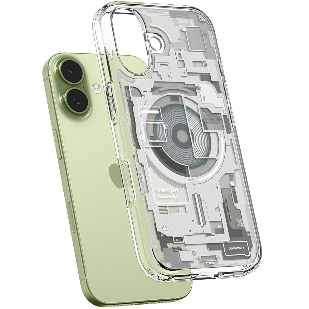 Handyhülle für iPhone 17, Spigen Ultra Hybrid Mag mit MagSafe, Beige-Transparent (Zero One)