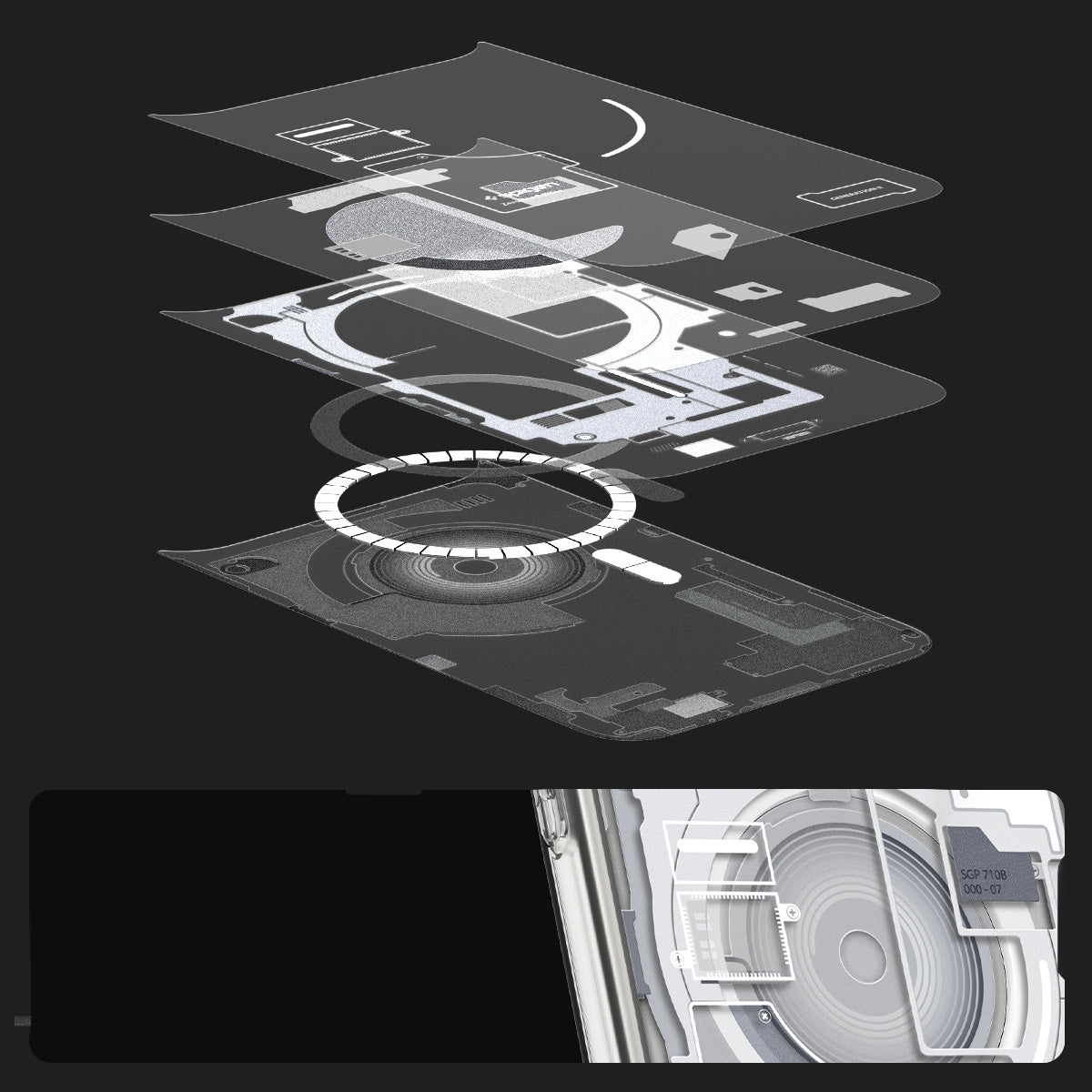 Handyhülle für iPhone 17, Spigen Ultra Hybrid Mag mit MagSafe, Weiß-Grau (Zero One)
