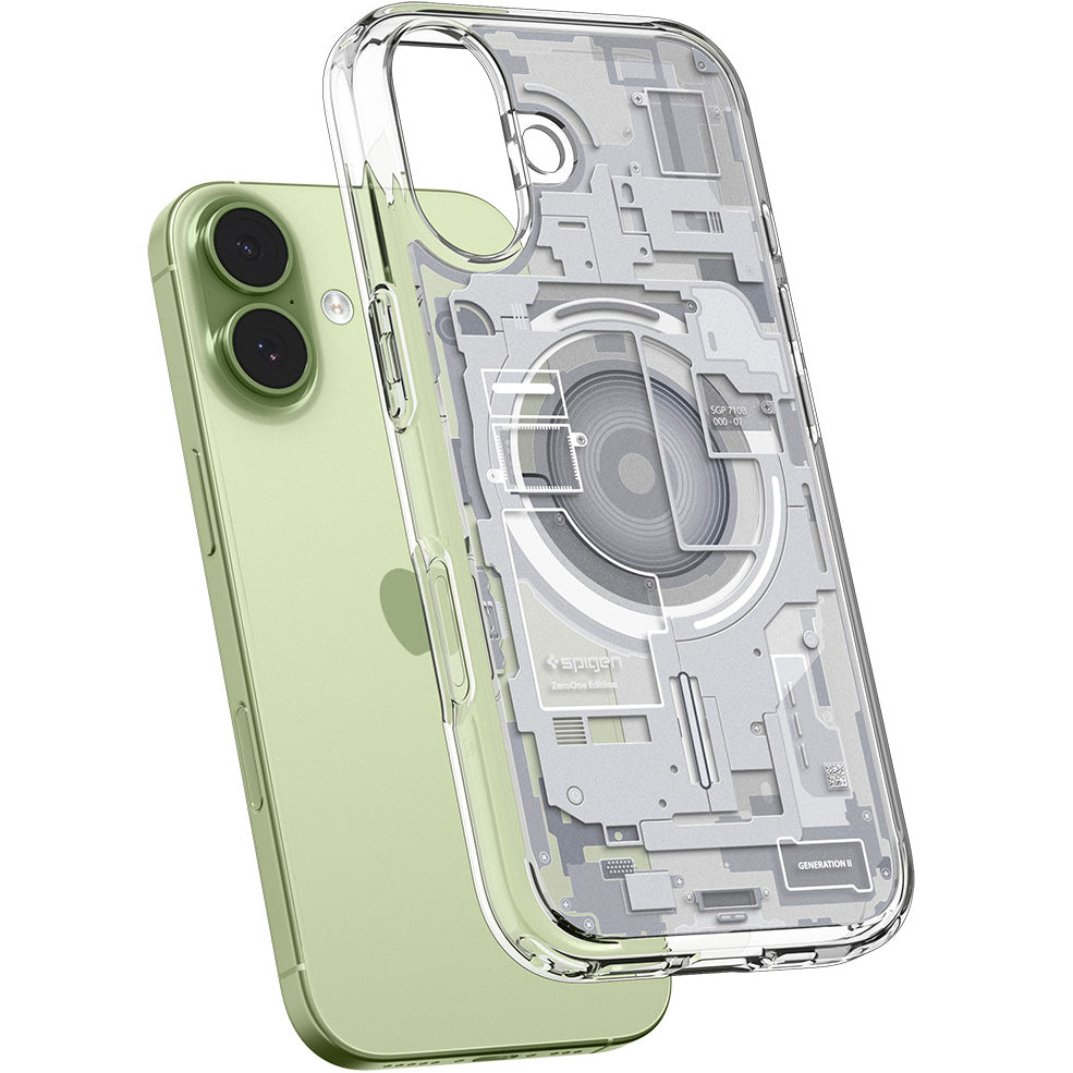 Handyhülle für iPhone 17, Spigen Ultra Hybrid Mag mit MagSafe, Weiß-Grau (Zero One)