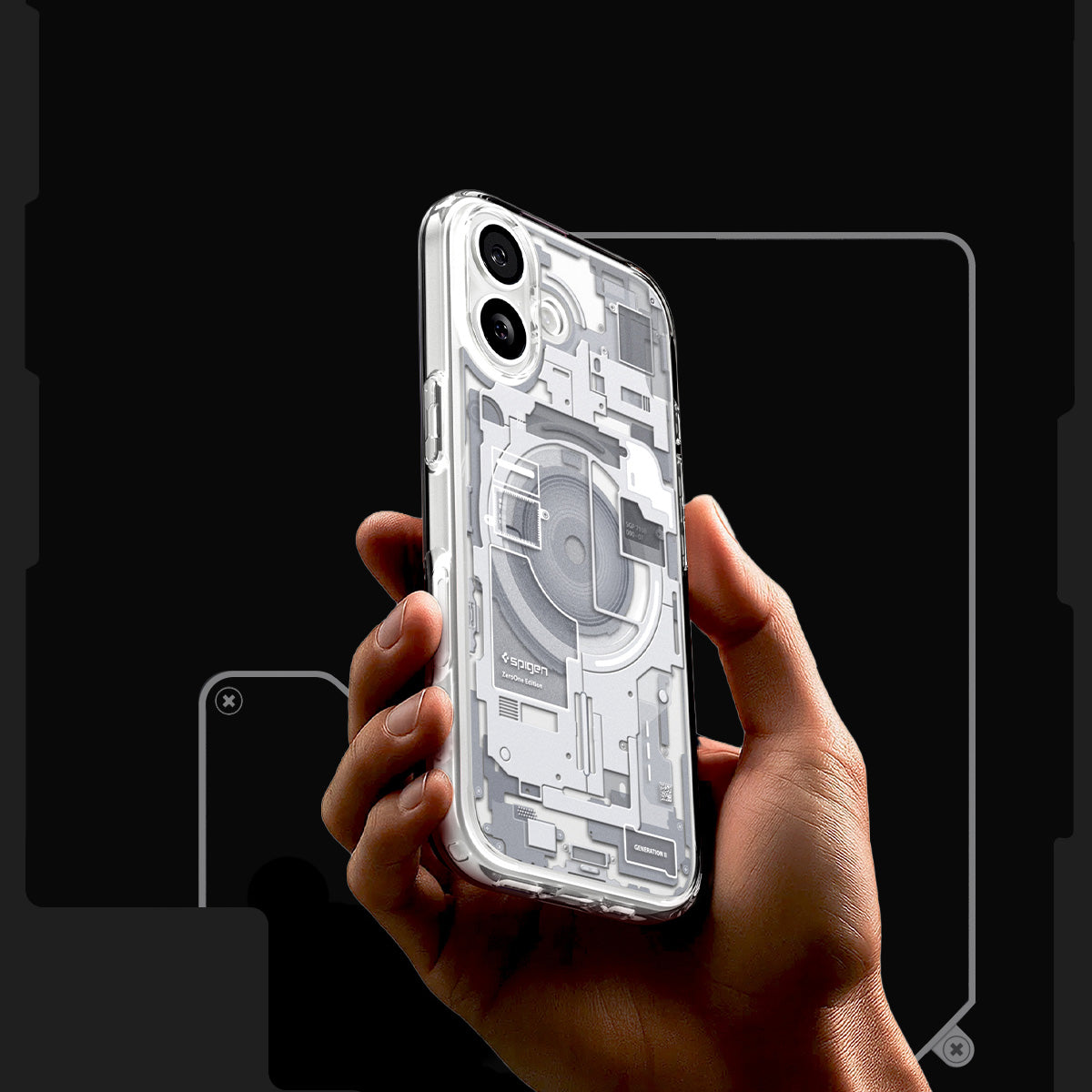 Handyhülle für iPhone 17, Spigen Ultra Hybrid Mag mit MagSafe, Weiß-Grau (Zero One)