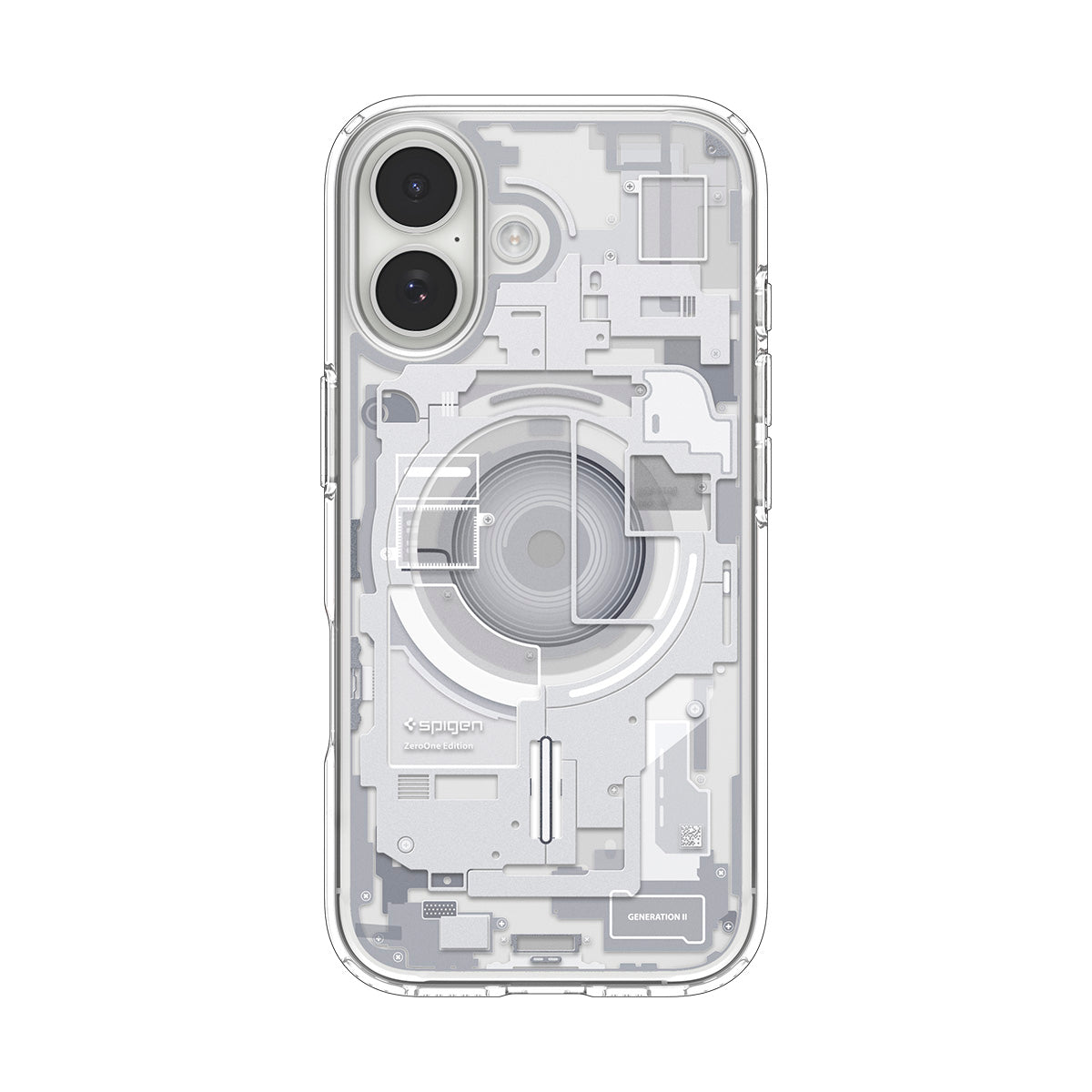Handyhülle für iPhone 17, Spigen Ultra Hybrid Mag mit MagSafe, Weiß-Grau (Zero One)