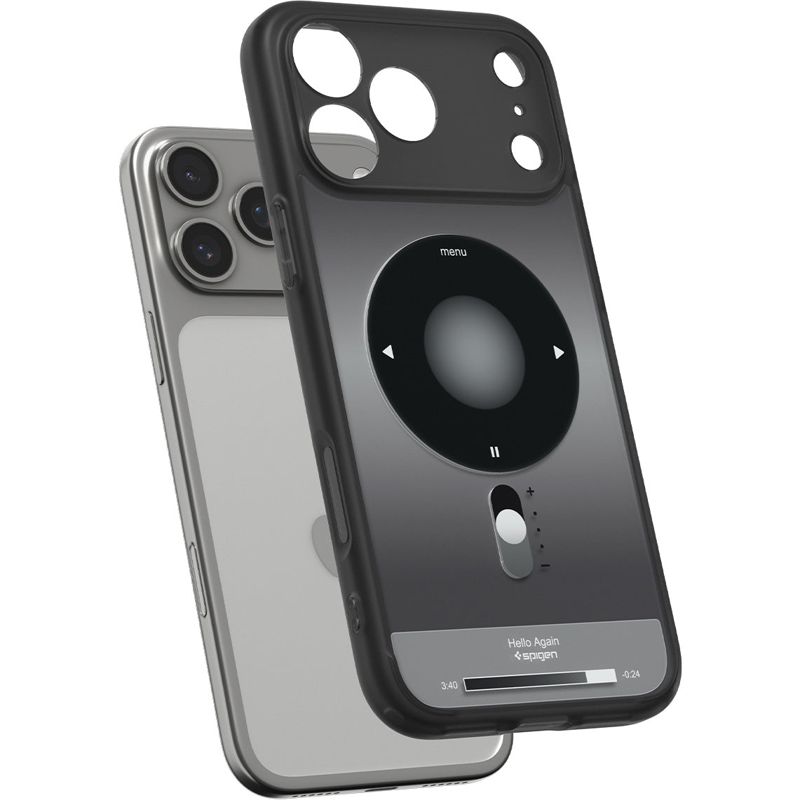 Handyhülle für iPhone 17 Pro, Spigen Ultra Hybrid Mag mit MagSafe, Grau-Schwarz (Classic)