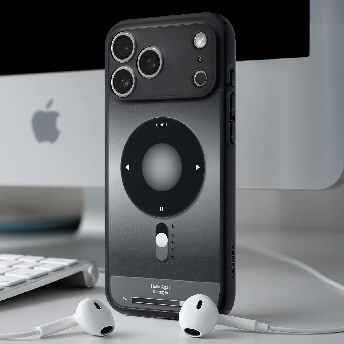Handyhülle für iPhone 17 Pro, Spigen Ultra Hybrid Mag mit MagSafe, Grau-Schwarz (Classic)