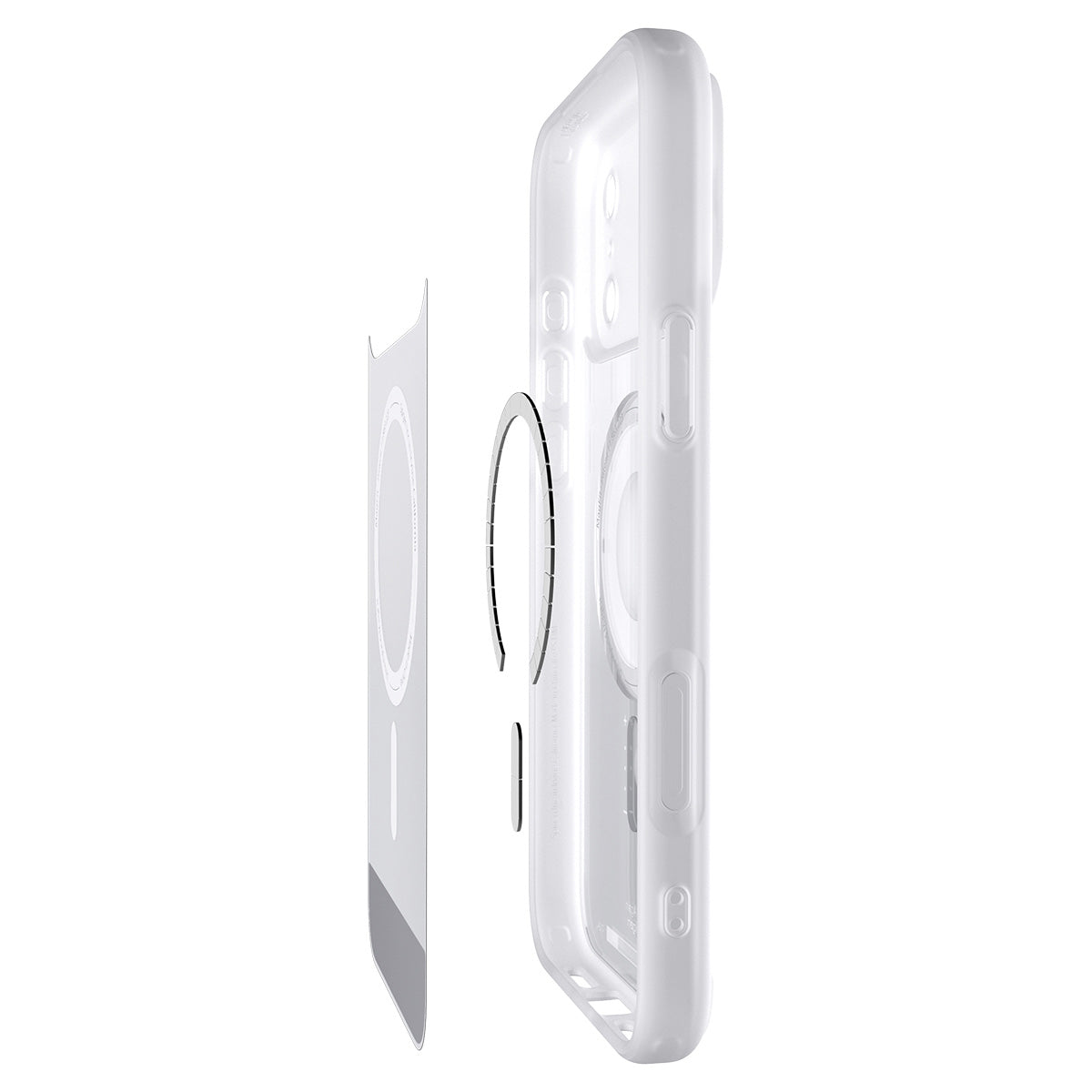 Handyhülle für iPhone 17 Pro, Spigen Ultra Hybrid Mag mit MagSafe, Grau-Weiß (Classic)