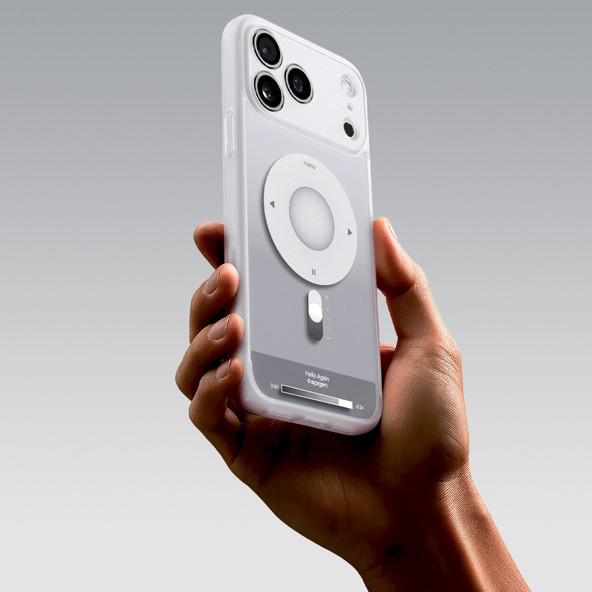 Handyhülle für iPhone 17 Pro Max, Spigen Ultra Hybrid Mag mit MagSafe, Grau-Weiß (Classic)