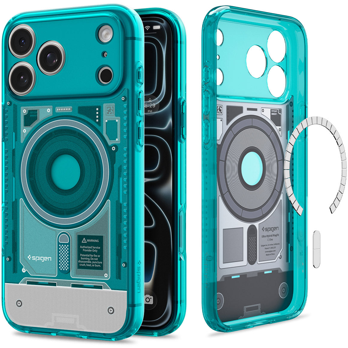 Handyhülle für iPhone 18 Pro / 17 Pro, Spigen Ultra Hybrid Mag mit MagSafe, Türkis (1/16)