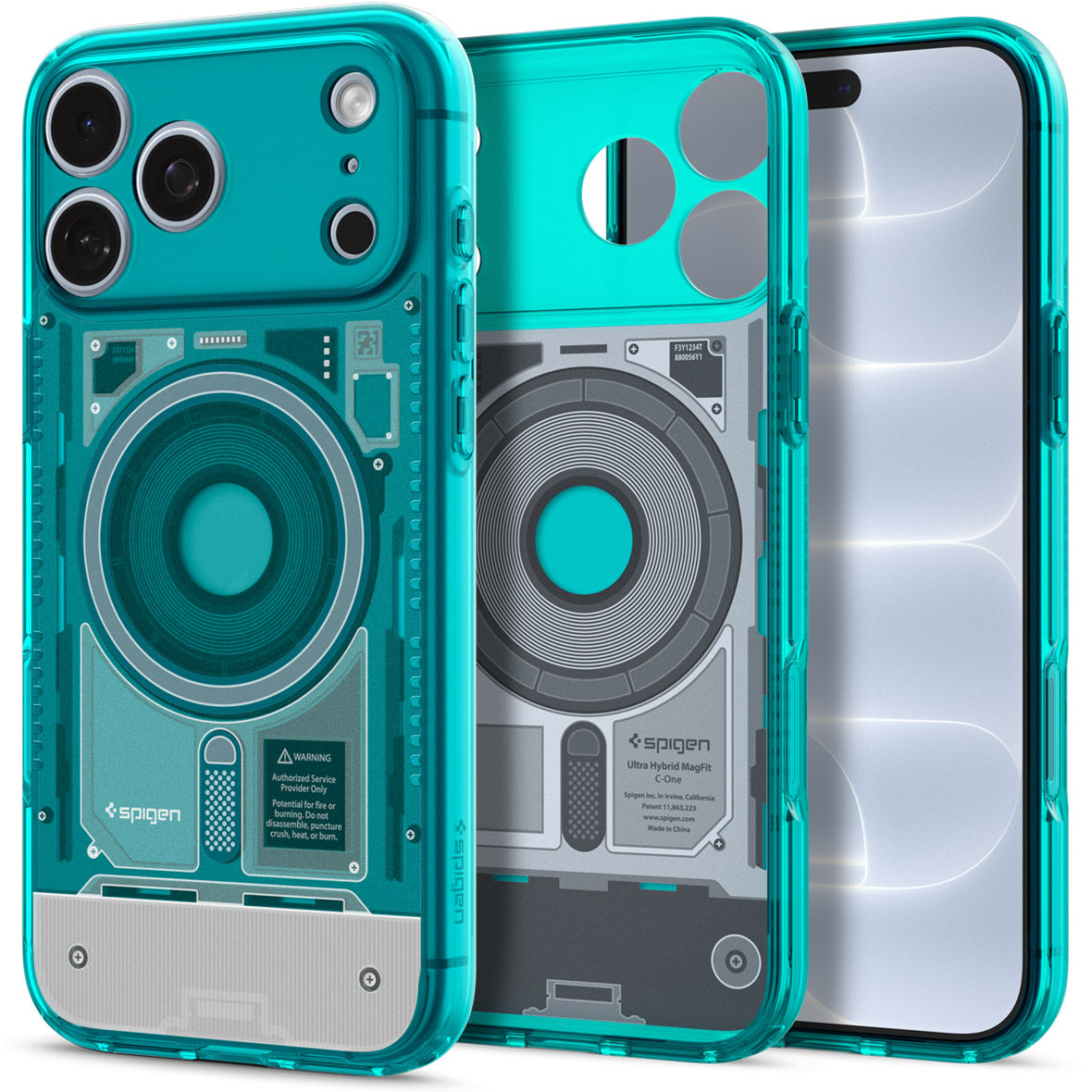 Handyhülle für iPhone 18 Pro / 17 Pro, Spigen Ultra Hybrid Mag mit MagSafe, Türkis (1/16)