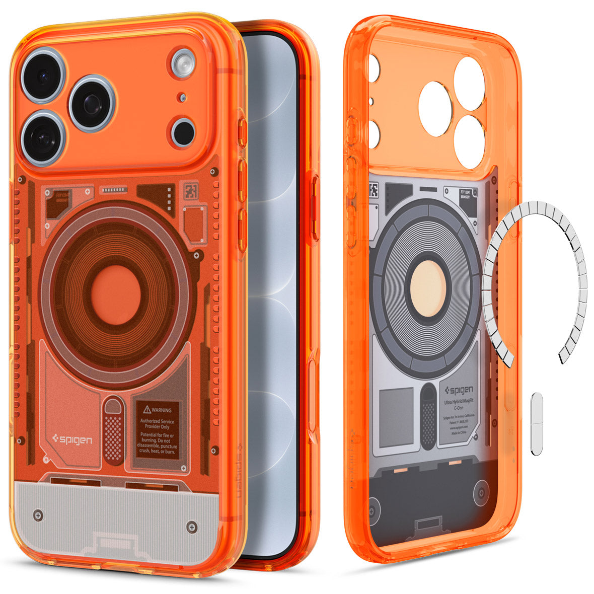 Handyhülle für iPhone 18 Pro / 17 Pro, Spigen Ultra Hybrid Mag mit MagSafe, Orange (8/16)