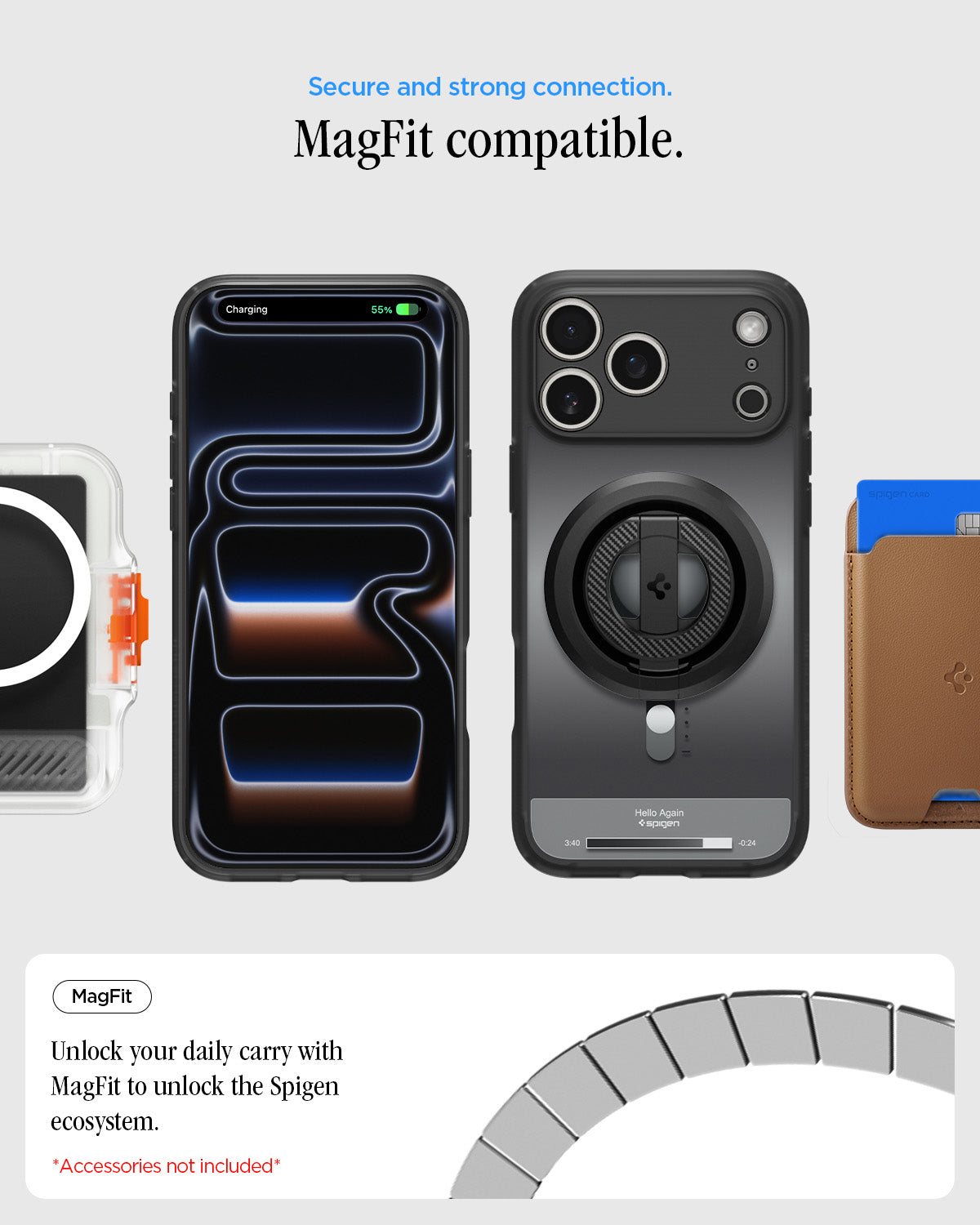 Handyhülle für iPhone 18 Pro, Spigen Ultra Hybrid Mag mit MagSafe, Grau-Schwarz (Classic) (4/14)