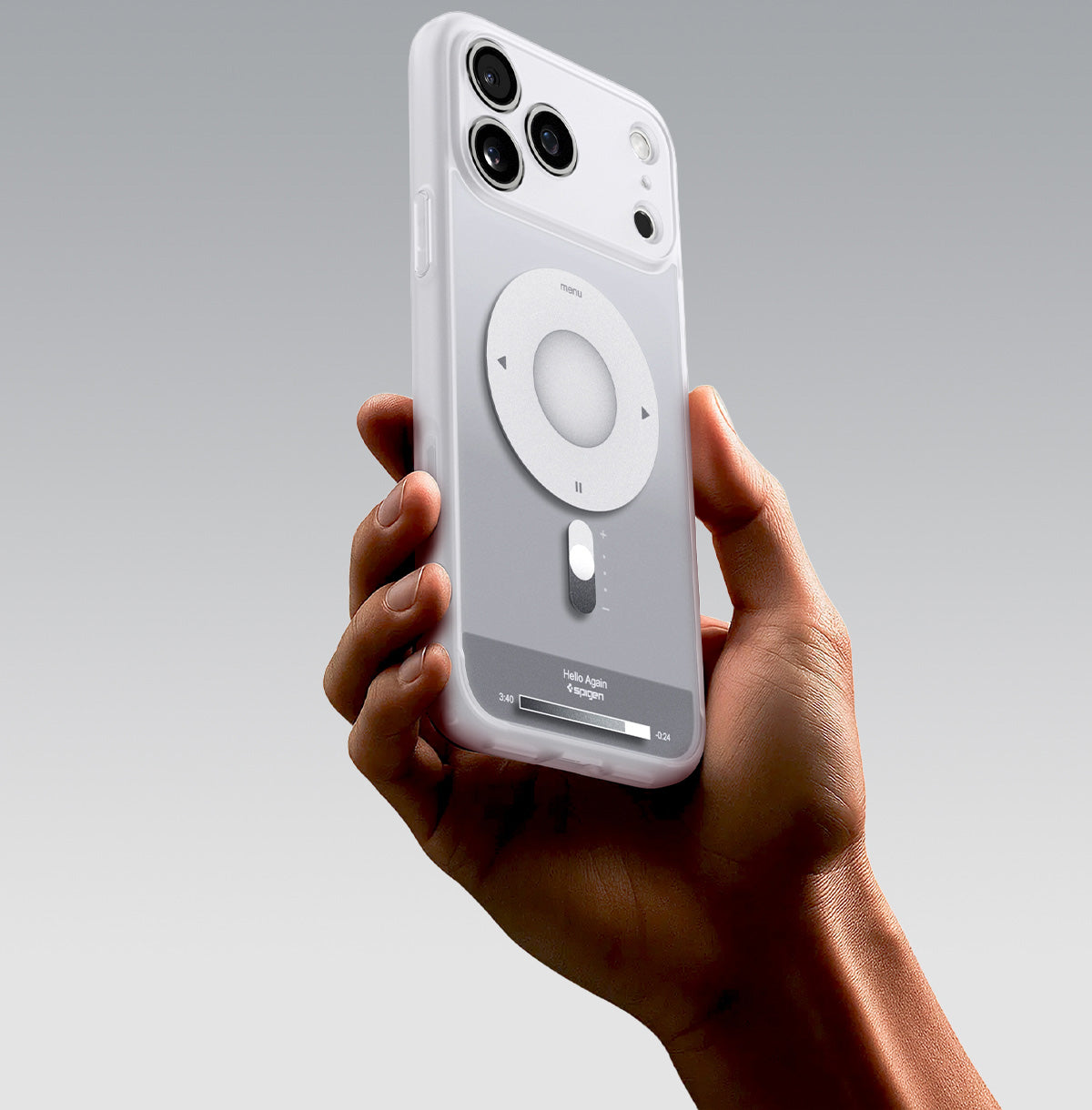 Handyhülle für iPhone 18 Pro, Spigen Ultra Hybrid Mag mit MagSafe, Grau-Weiß (Classic) (7/14)