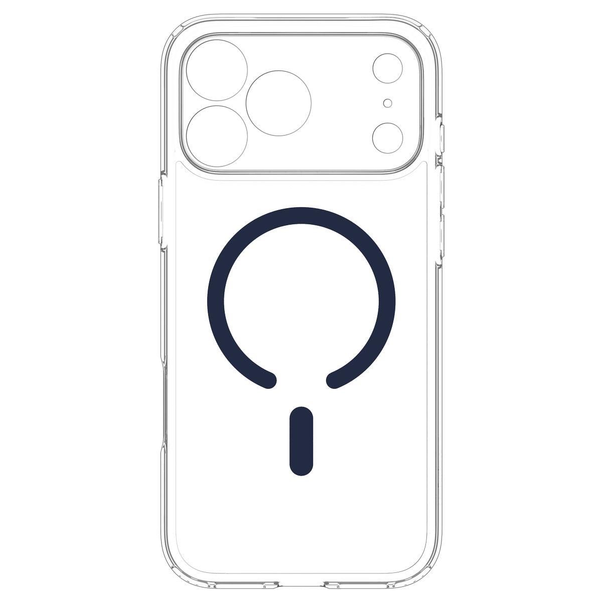 Handyhülle für iPhone 18 Pro, Spigen Ultra Hybrid Mag mit MagSafe, Transparent-Dunkelblau (12/16)