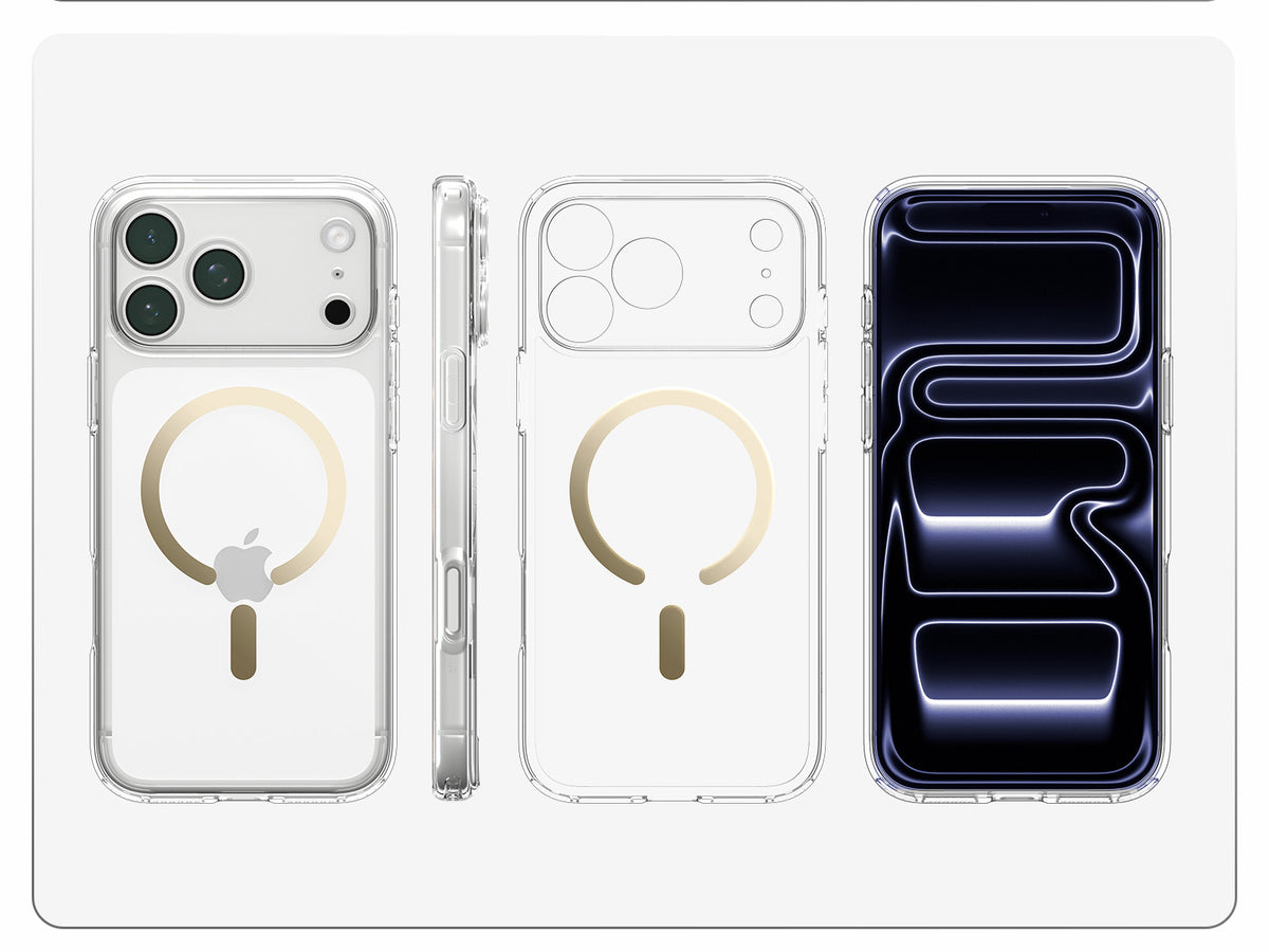 Handyhülle für iPhone 18 Pro, Spigen Ultra Hybrid Mag mit MagSafe, Transparent-Golden (5/16)