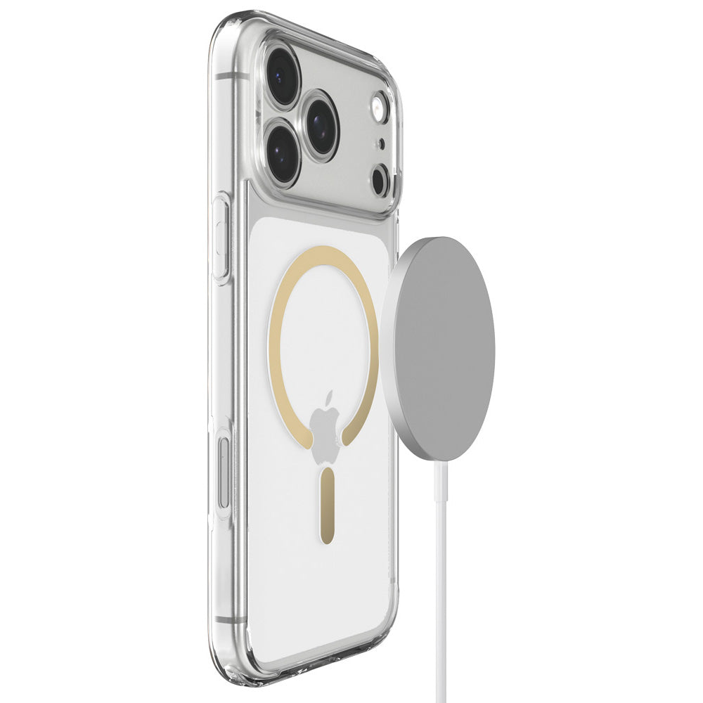 Handyhülle für iPhone 18 Pro, Spigen Ultra Hybrid Mag mit MagSafe, Transparent-Golden (10/16)