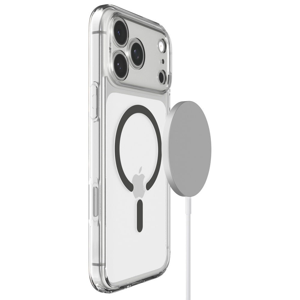 Handyhülle für iPhone 18 Pro, Spigen Ultra Hybrid Mag mit MagSafe, Transparent-Grau (10/16)