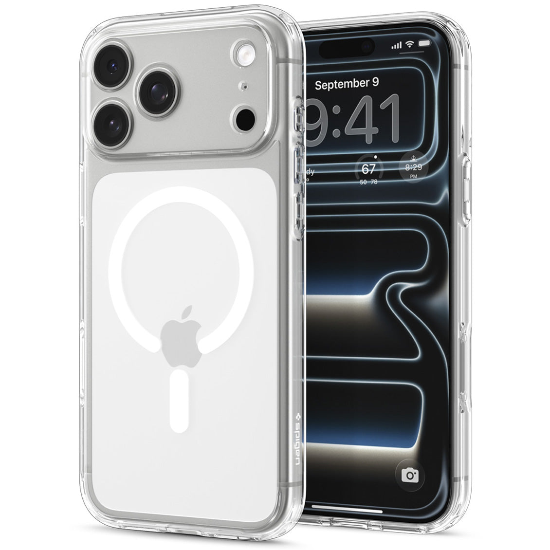 Handyhülle für iPhone 18 Pro, Spigen Ultra Hybrid Mag mit MagSafe, Transparent-Weiß (9/16)