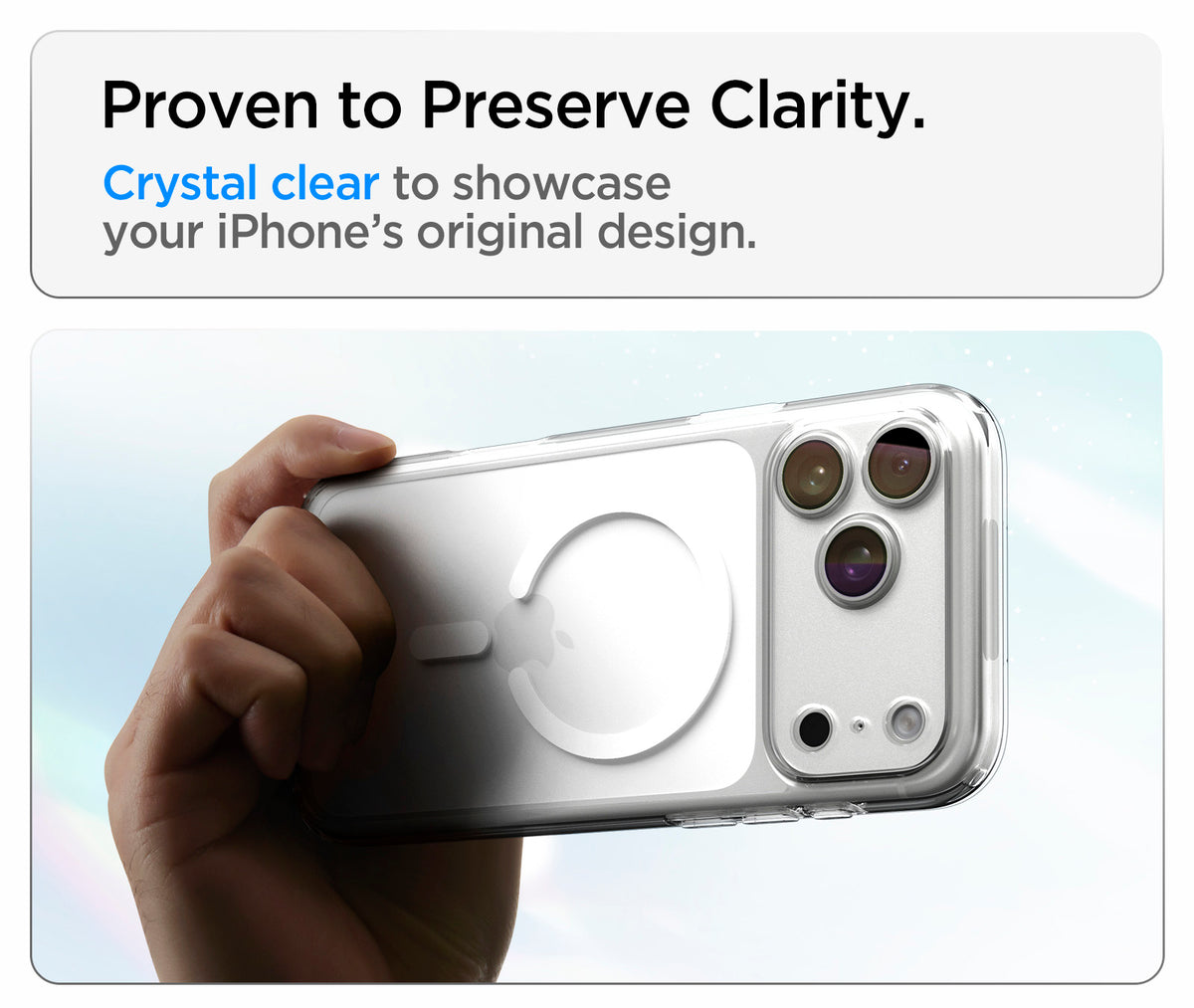 Handyhülle für iPhone 18 Pro, Spigen Ultra Hybrid Mag mit MagSafe, Transparent-Weiß (15/16)