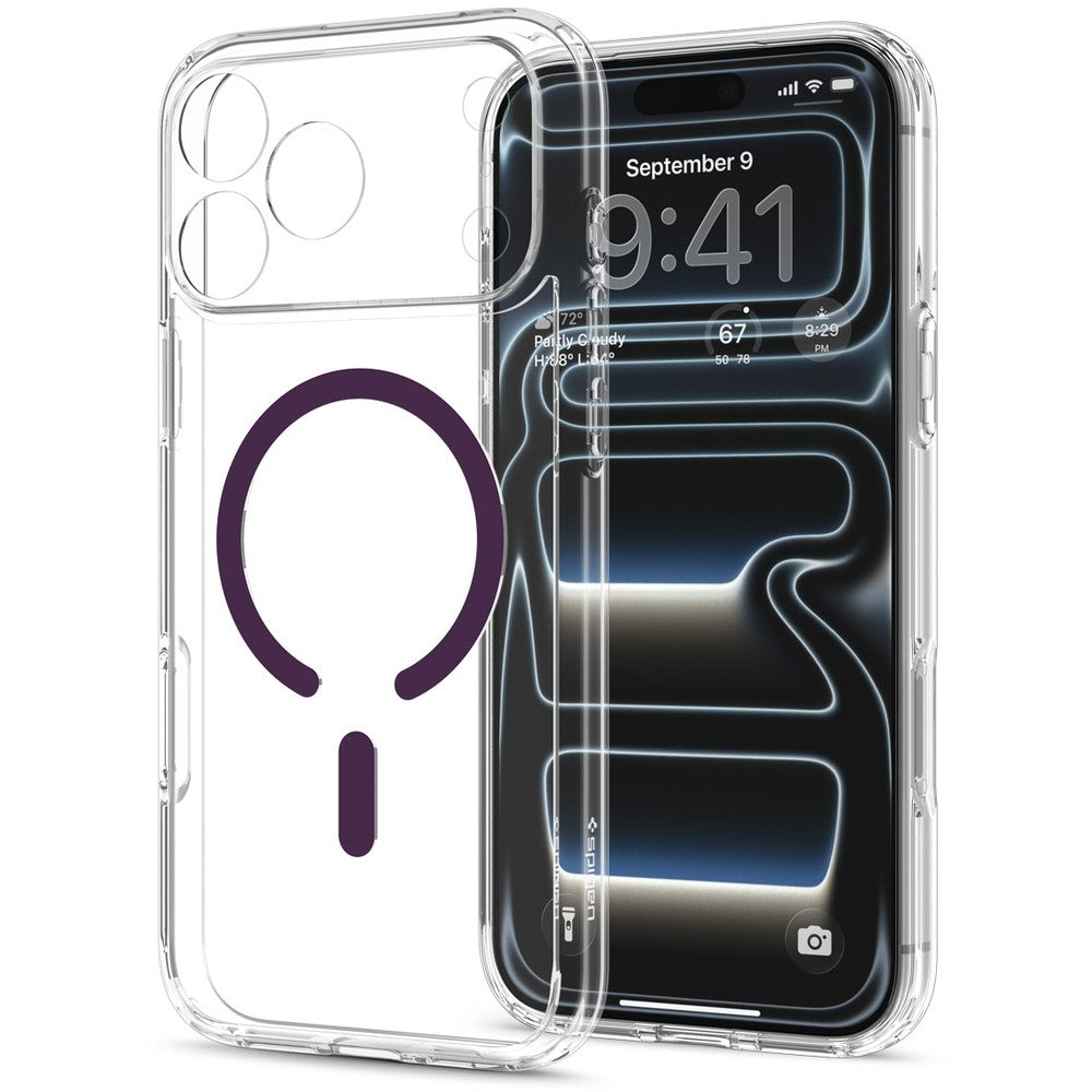Handyhülle für iPhone 18 Pro / 17 Pro, Spigen Ultra Hybrid Mag mit MagSafe, Transparent-Violett (8/16)