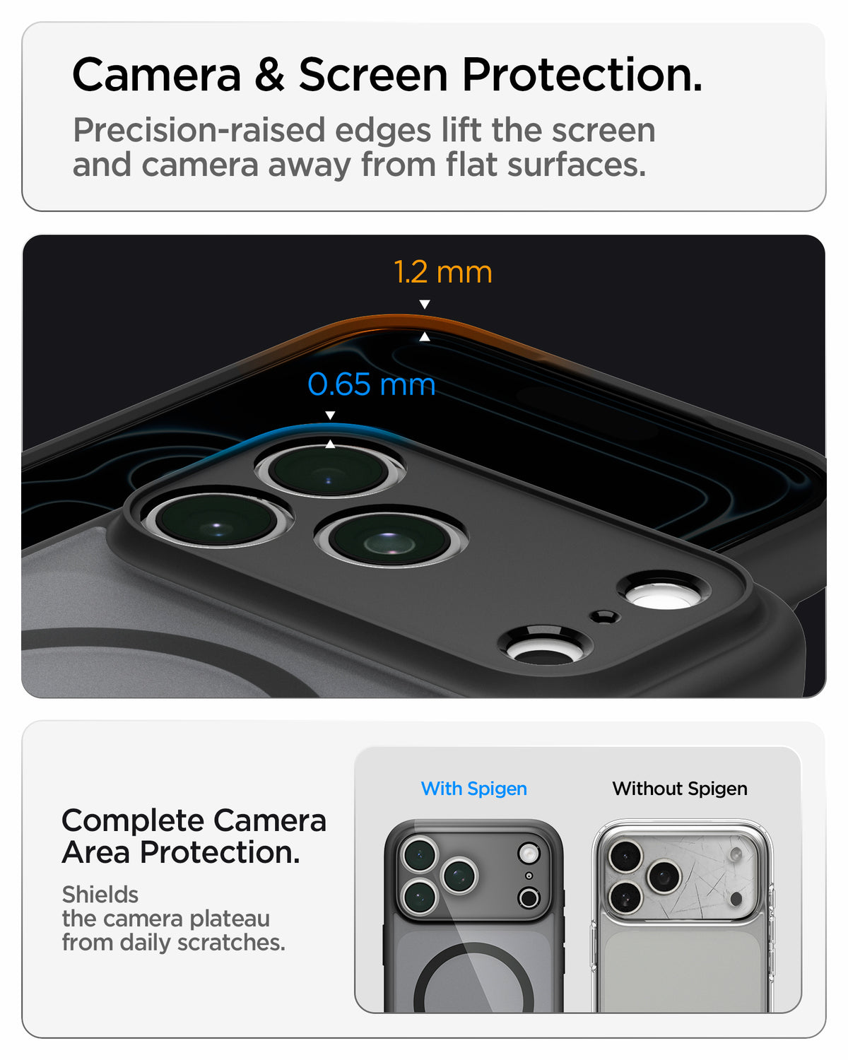 Handyhülle für iPhone 18 Pro, Spigen Ultra Hybrid Mag mit MagSafe, Durchscheinend-Schwarz (2/16)