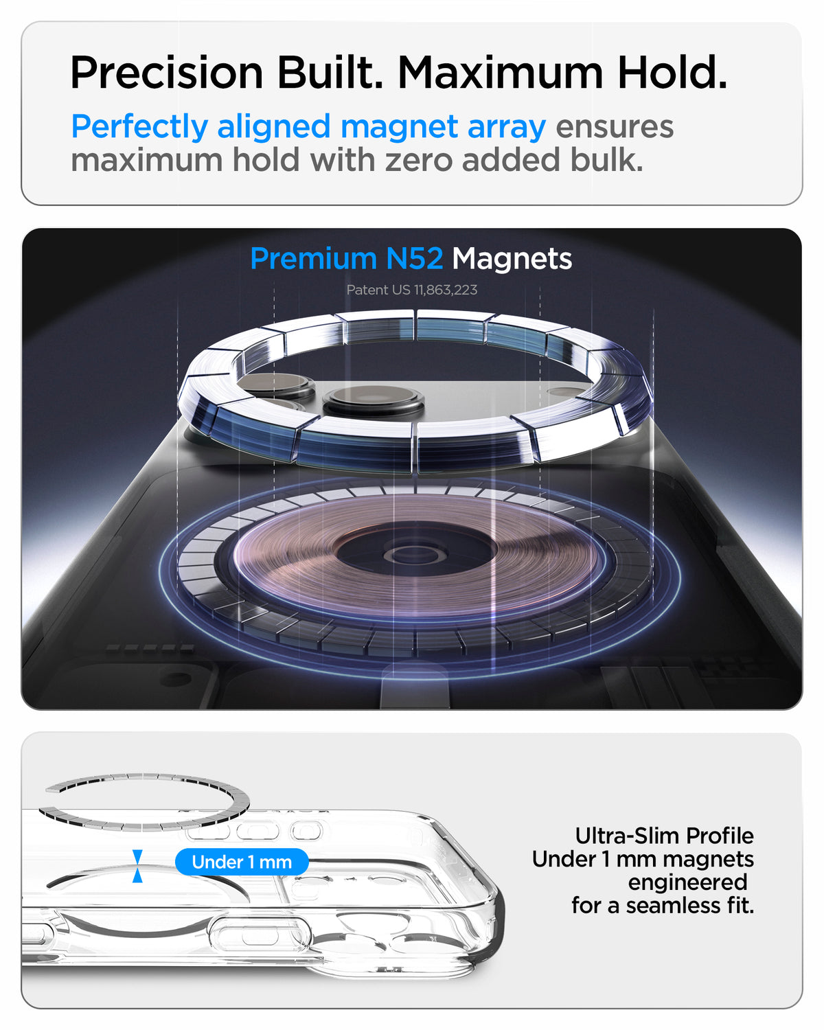 Handyhülle für iPhone 18 Pro, Spigen Ultra Hybrid Mag mit MagSafe, Durchscheinend-Weiß (4/16)