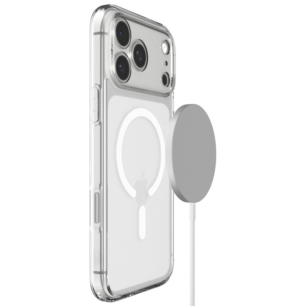 Handyhülle für iPhone 18 Pro, Spigen Ultra Hybrid Mag mit MagSafe, Durchscheinend-Weiß (10/16)