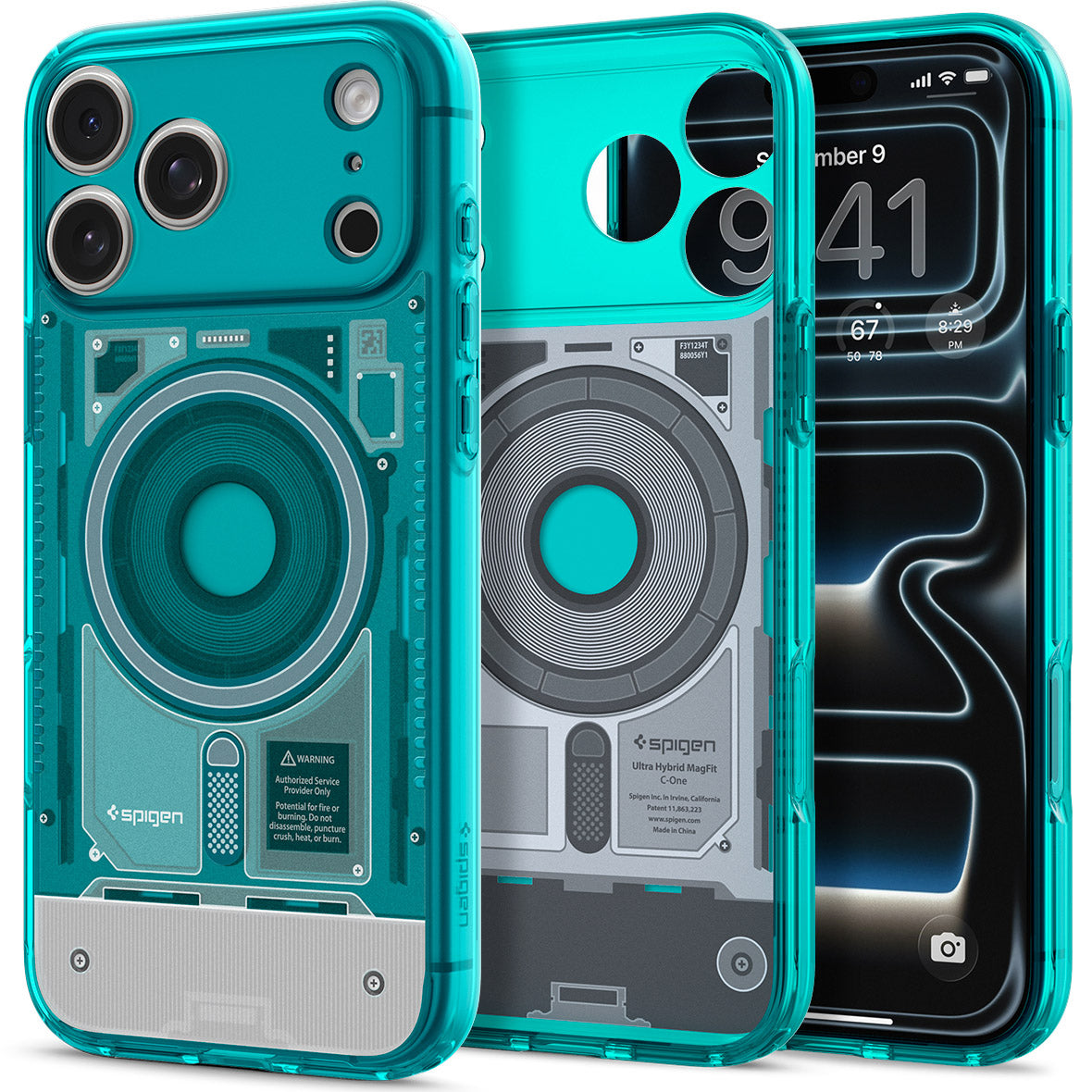 Handyhülle für iPhone 18 Pro Max / 17 Pro Max, Spigen Ultra Hybrid Mag mit MagSafe, Türkis (8/16)