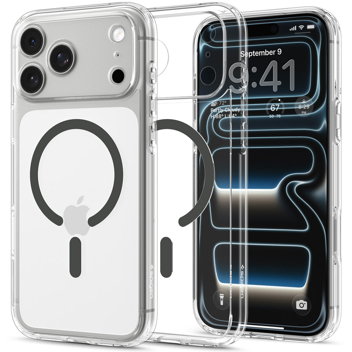 Handyhülle für iPhone 18 Pro Max, Spigen Ultra Hybrid Mag mit MagSafe, Transparent-Grau (1/16)