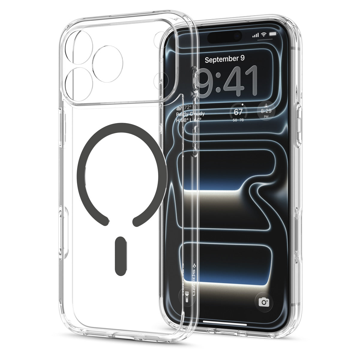 Handyhülle für iPhone 18 Pro Max, Spigen Ultra Hybrid Mag mit MagSafe, Transparent-Grau (8/16)