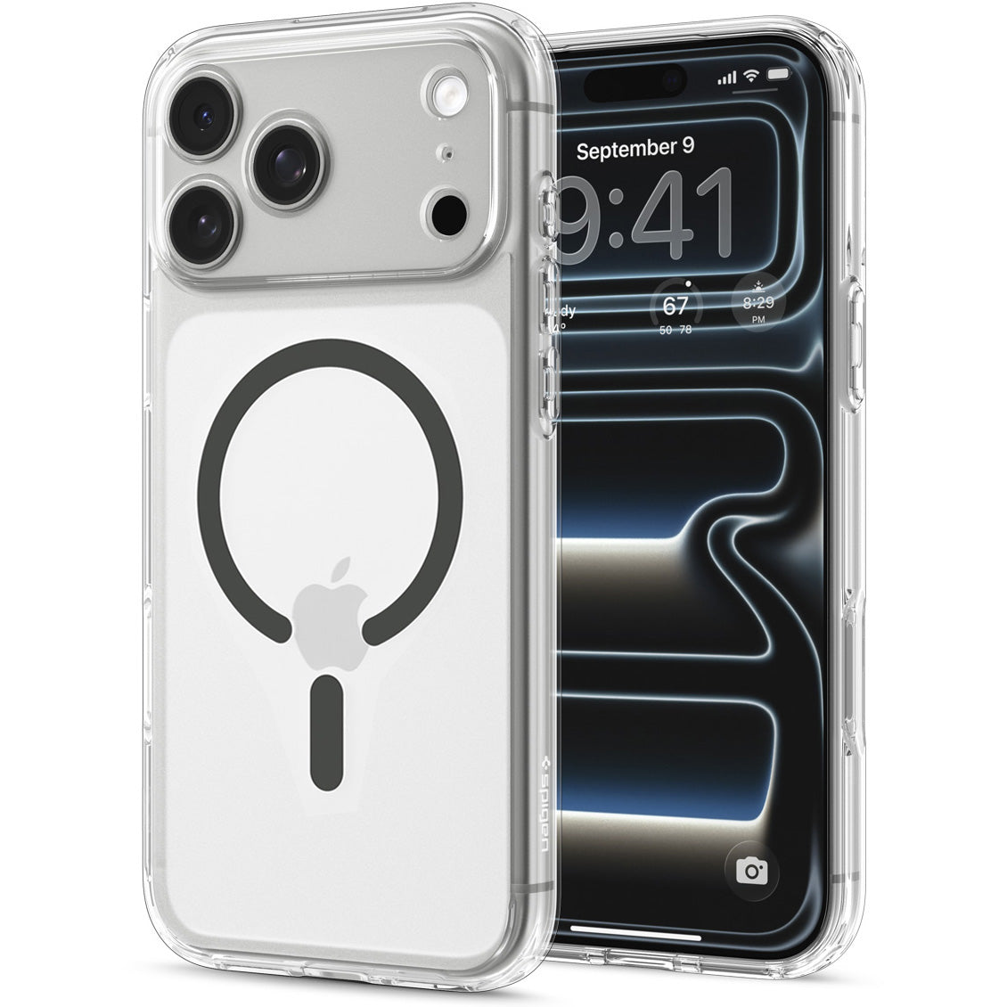 Handyhülle für iPhone 18 Pro Max, Spigen Ultra Hybrid Mag mit MagSafe, Transparent-Grau (9/16)