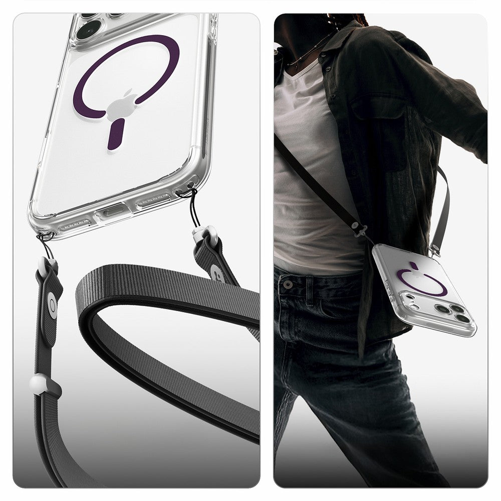 Handyhülle für iPhone 18 Pro Max / 17 Pro Max, Spigen Ultra Hybrid Mag mit MagSafe, Transparent-Violett (16/16)