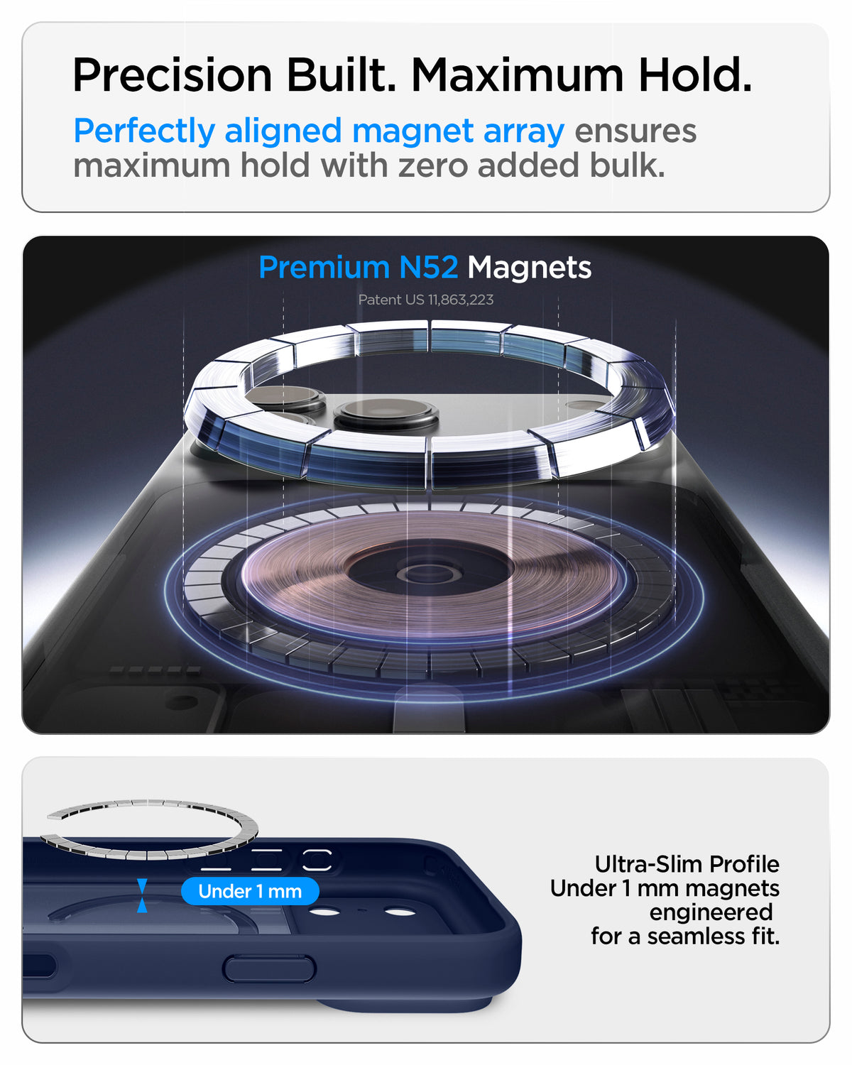 Handyhülle für iPhone 18 Pro Max, Spigen Ultra Hybrid Mag mit MagSafe, Durchscheinend-Blau (4/16)