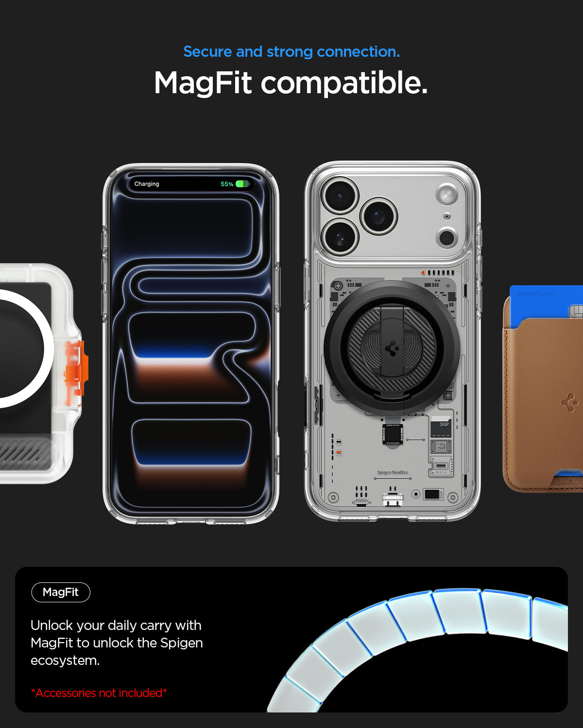 Handyhülle für iPhone 18 Pro Max, Spigen Ultra Hybrid Mag mit MagSafe, Transparent-Gemustert (Neo One) (4/14)