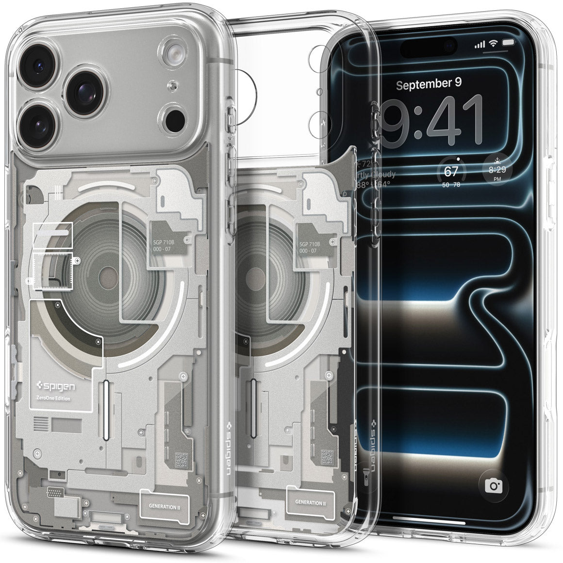 Handyhülle für iPhone 18 Pro Max, Spigen Ultra Hybrid Mag mit MagSafe, Transparent-Beige (Zero One) (1/14)